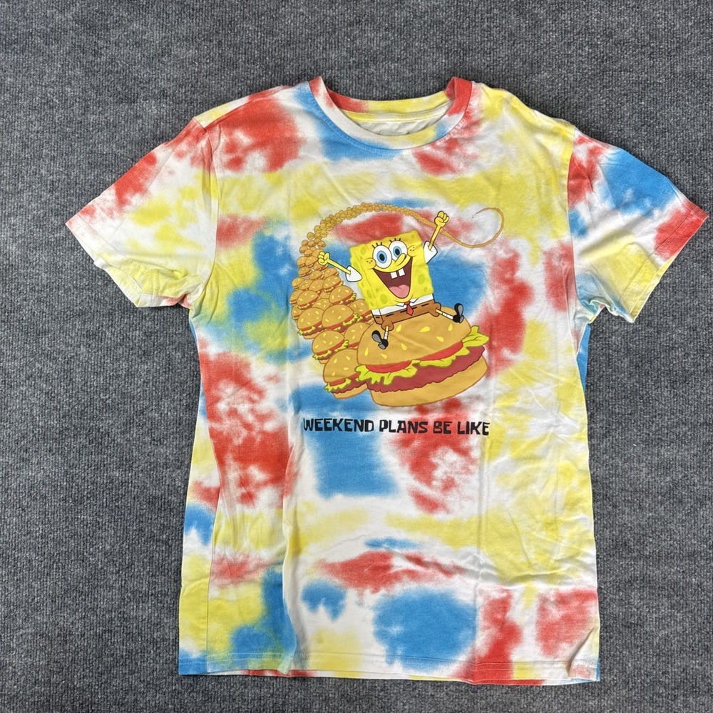 Nickelodeon Spongebob Squarepants Weekends Be Like T-Shirt Tie-Dye Small